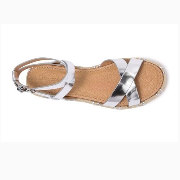 Sigerson Morrison Jacky Silver Espadrille Platform Sandal Women’s Size 9.5 New - Picture 3 of 9